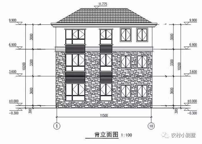 11x12米三層農村小樓設計圖，造價25-30萬，帶露臺和車庫
