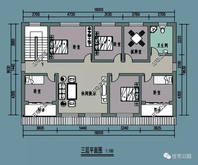 三層16×22米農(nóng)家大院，非常符合農(nóng)村養(yǎng)老別墅的不二選擇。