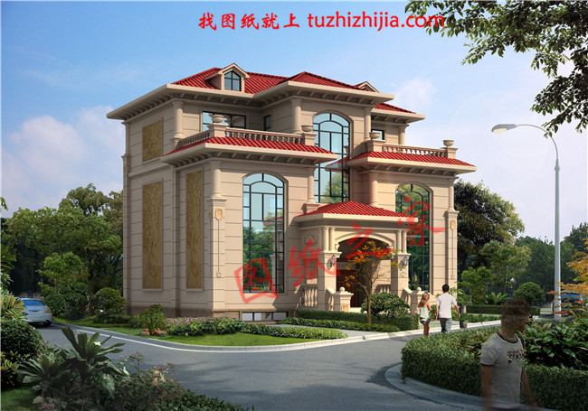 帶地下室三層豪華大氣新農村房屋設計圖，占地150平米左右