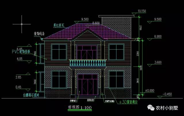10.7x8米經濟型中式農村二層小樓圖，15萬全部搞定