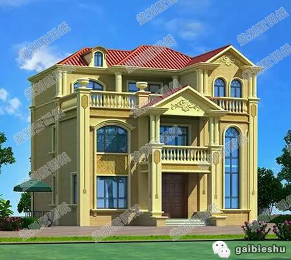 新農村三層別墅設計圖，占地120平方米，帶露臺，造價35萬。