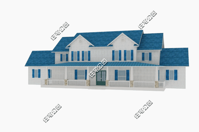 美式二層農(nóng)村別墅設(shè)計圖，6室2廳，外觀清爽簡約，你喜歡這樣的嗎？
