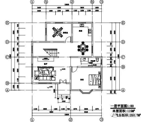 占地120平普通二層房屋設計圖，戶型符合農村生活需求