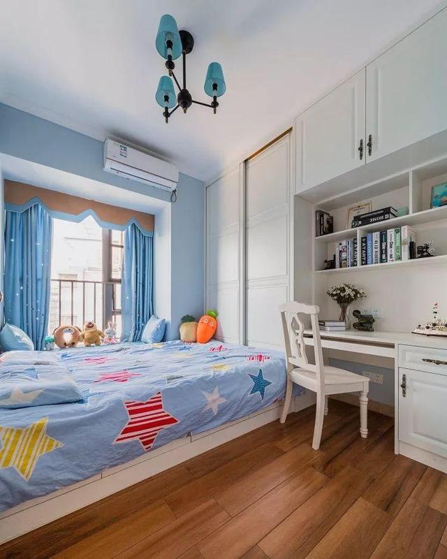 110平三居室美式風格裝修，設計師的設計太棒了，尤其是臥室，很漂亮！