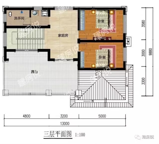 帶露臺的兩款三層別墅設計圖，簡單漂亮又劃算，造價都是30萬左右。