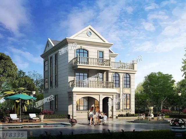 帶露臺的兩款三層別墅設計圖，簡單漂亮又劃算，造價都是30萬左右。