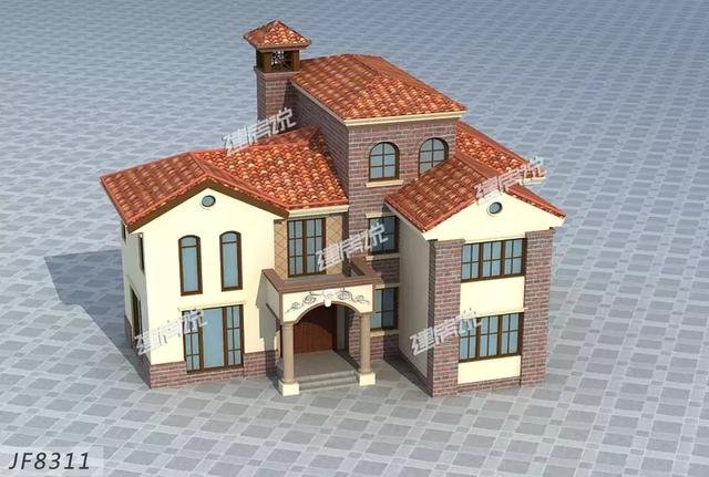 田園三層歐式別墅設(shè)計圖，外觀端莊大氣，戶型設(shè)計更是優(yōu)秀，只怕你蓋完馬上轟動全村。