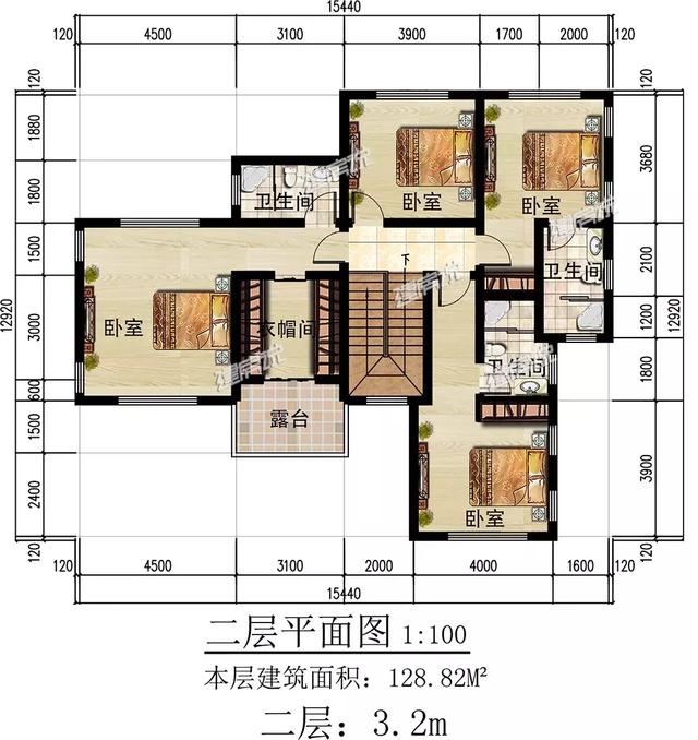 田園三層歐式別墅設(shè)計圖，外觀端莊大氣，戶型設(shè)計更是優(yōu)秀，只怕你蓋完馬上轟動全村。
