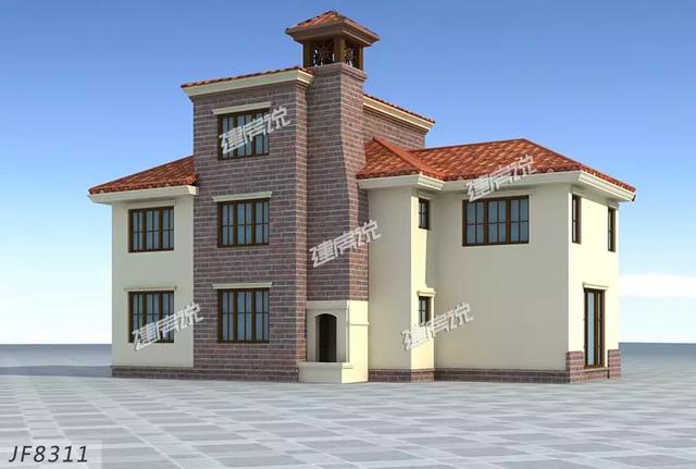 田園三層歐式別墅設(shè)計圖，外觀端莊大氣，戶型設(shè)計更是優(yōu)秀，只怕你蓋完馬上轟動全村。