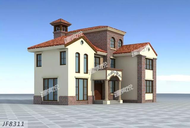 田園三層歐式別墅設(shè)計圖，外觀端莊大氣，戶型設(shè)計更是優(yōu)秀，只怕你蓋完馬上轟動全村。