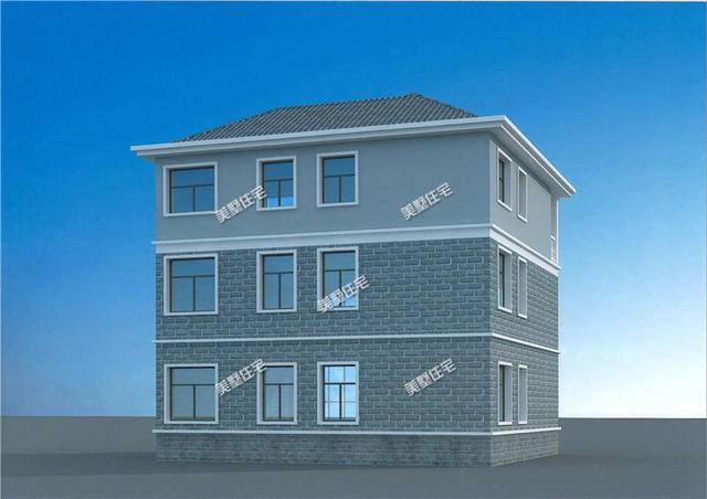 三層農村別墅設計圖，帶車庫+露臺，時尚又好看，面積小，布局好！