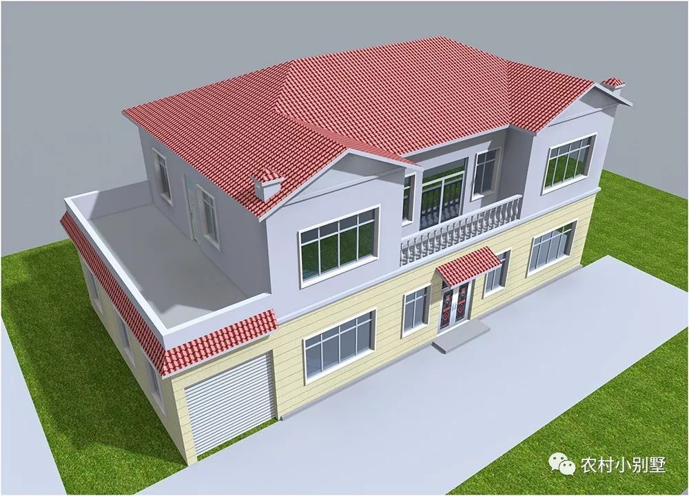 18.8x10米兩層農村住宅圖，挑空客廳配獨立車庫