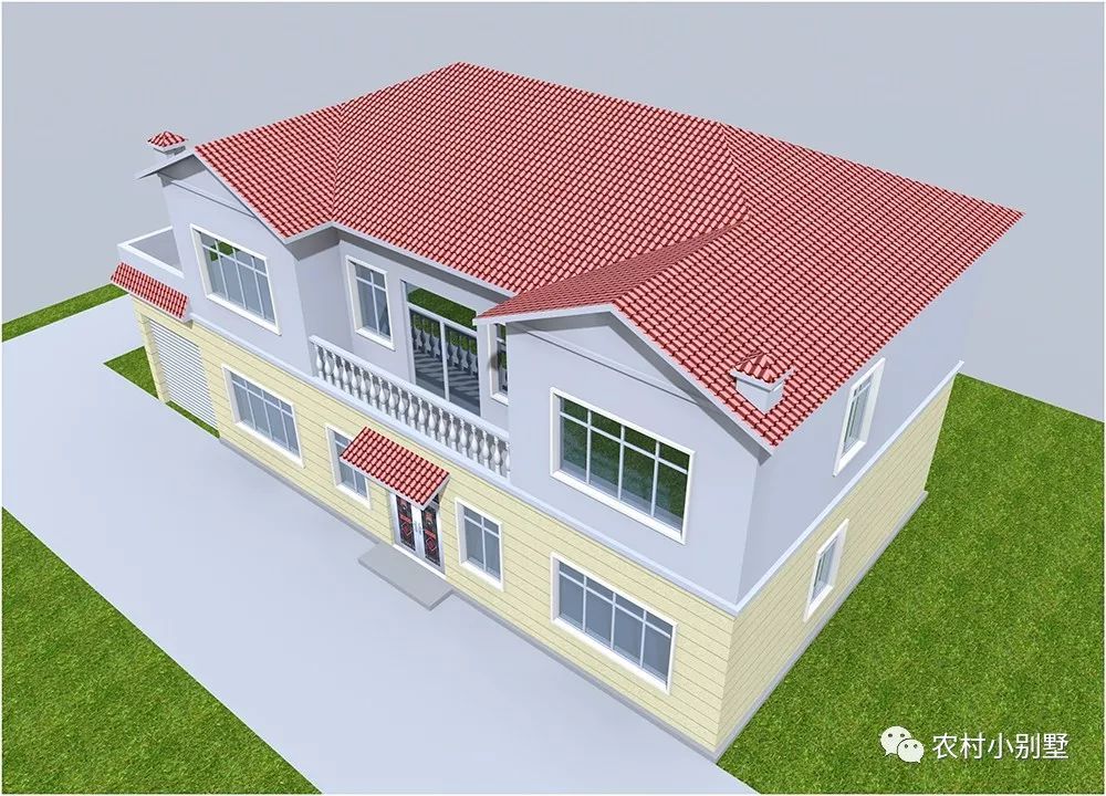 18.8x10米兩層農村住宅圖，挑空客廳配獨立車庫