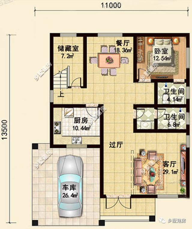 兩棟都露臺+車庫的農村別墅設計圖，僅僅需要20萬哦，你心動了嗎？