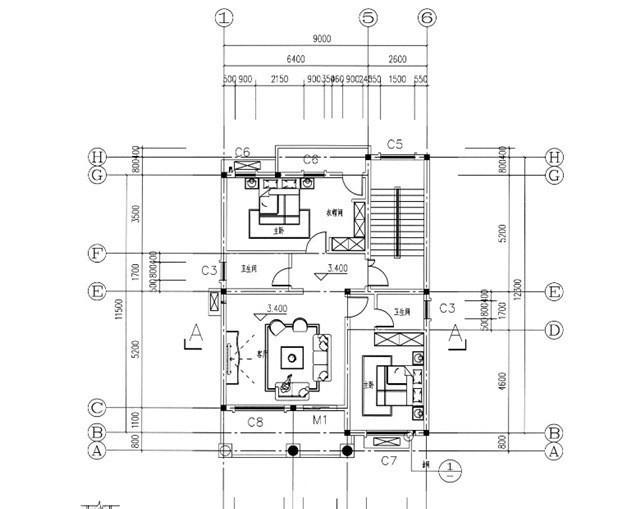 農(nóng)村四層別墅設(shè)計(jì)圖，占地面積105平方米，帶露臺(tái)，主體造價(jià)40萬。