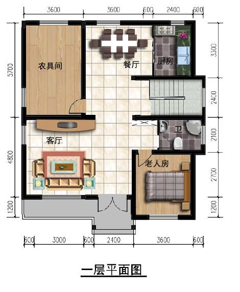 三層農村別墅設計圖，占地才10.8米*11.7米，老人和年輕人都喜歡。