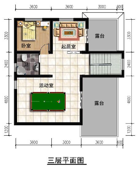 三層農村別墅設計圖，占地才10.8米*11.7米，老人和年輕人都喜歡。