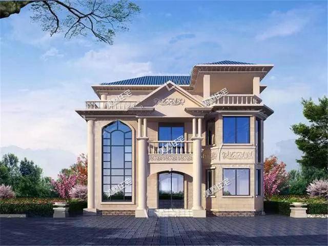 歐式三層農村別墅設計圖，布局好，時尚，挑空復式樓11X11米，七室三廳！