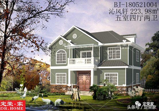 獨棟二層別墅設(shè)計施工圖，面積223.98㎡，外觀清新，內(nèi)部布局合理