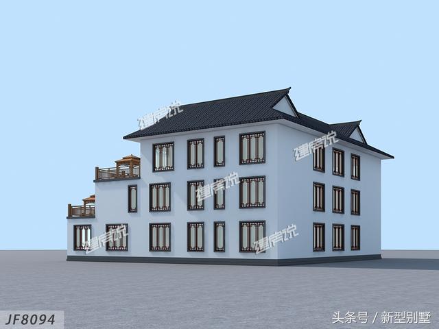 3層中式四合院自建房設(shè)計(jì)圖，可自住可做酒店民宿