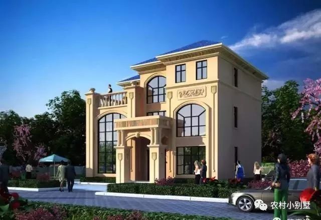 13.5×12米三層大落地窗農村房屋設計圖，在村里建倍有面子