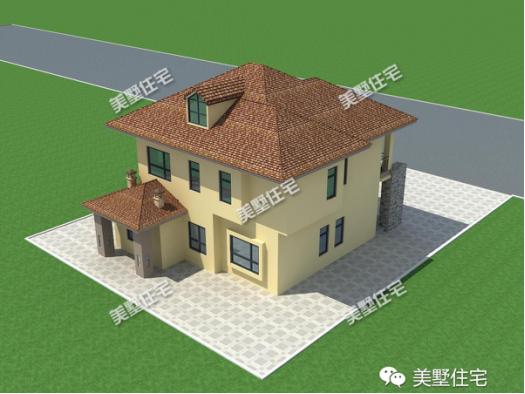 現(xiàn)代風(fēng)格二層農(nóng)村別墅設(shè)計(jì)圖，帶閣樓+土灶，外觀經(jīng)典實(shí)用性強(qiáng)。