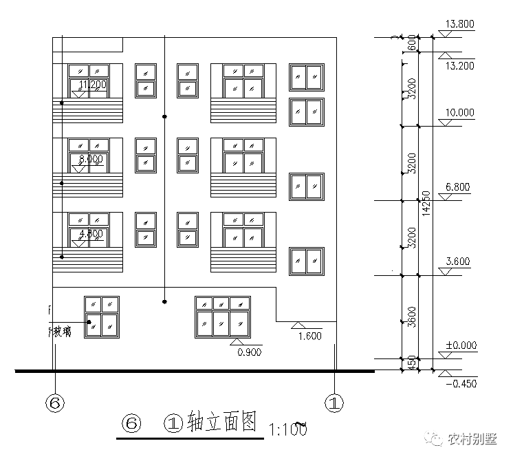 12x8現代四層米農村自建房圖，可商住兩用