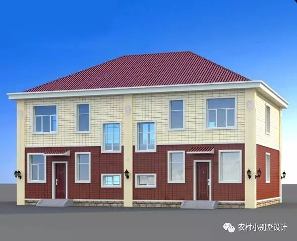 幾套農(nóng)村兄弟倆雙拼樓房設計圖，二層、三層都有