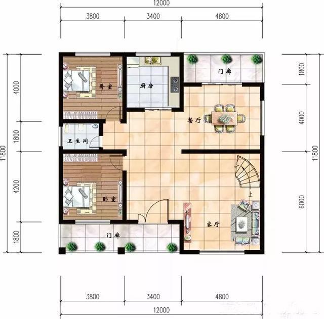 兩棟二層別墅設計圖，占地小，造價低，色彩絢麗，干凈明亮，相信你看了一定會喜歡。
