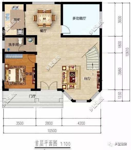四室二廳二層別墅設計圖，帶挑空客廳+旋轉樓梯，只需要21萬就能建成，你不信？