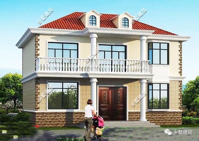 四室二廳二層別墅設計圖，帶挑空客廳+旋轉樓梯，只需要21萬就能建成，你不信？