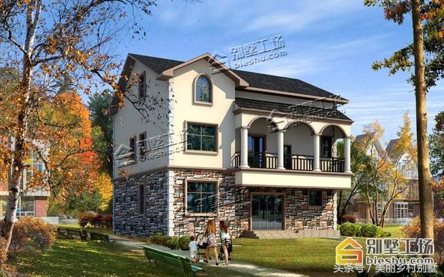 簡約三層農村自建房，造價適中，宅基地不大的建起來很合適。