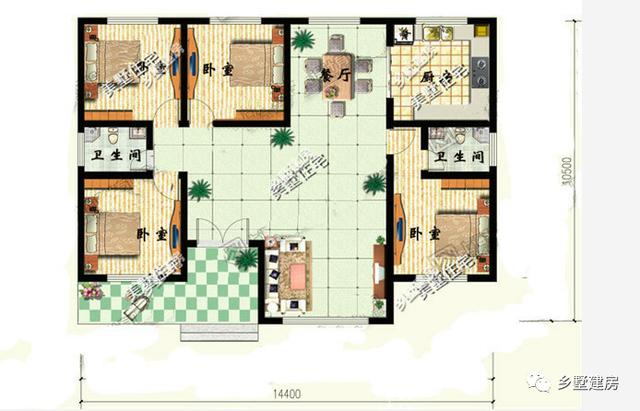 三棟一層別墅設(shè)計(jì)圖，造價(jià)都是15萬左右，輕輕松松就可以建成！