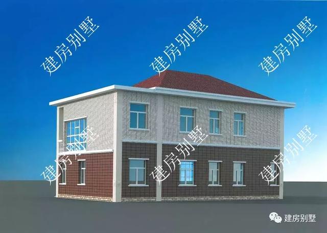 三棟都是面寬超過16米的兩層別墅設計圖，第二棟氣勢直逼城市豪宅。