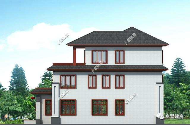 三層四合院式農(nóng)村自建房，大氣美觀，內(nèi)部結(jié)構(gòu)舒適寬敞，適合商用兩住，你值得擁有！