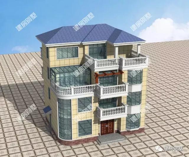 四層農村自建房，帶陽光房和落地窗，外觀不僅美，而且設計上很有層次感。