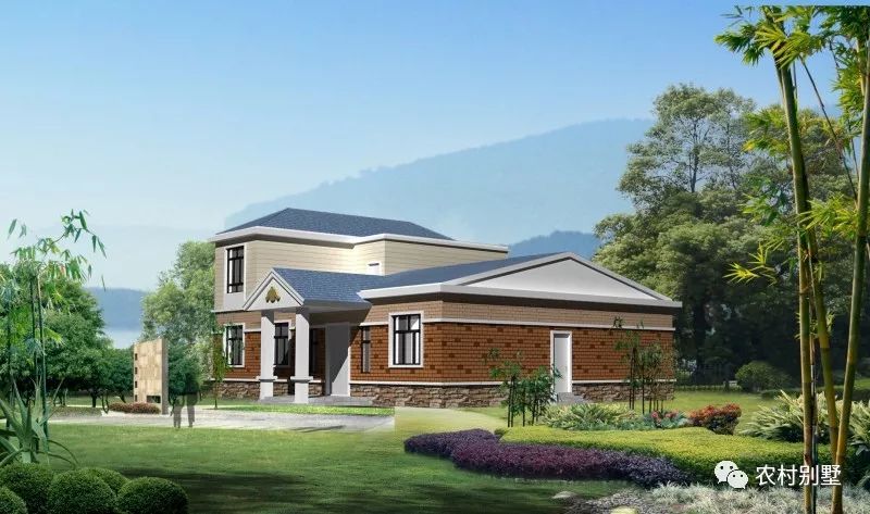 一層半農村住宅設計圖，戶型方正，四開間設計