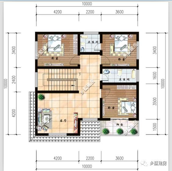 二層別墅設(shè)計(jì)圖，方正精致，美觀舒適，符合生活習(xí)慣