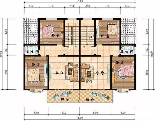 5款兄弟雙拼別墅設計圖，漂亮實用，節省造價，建一棟倍兒有面子