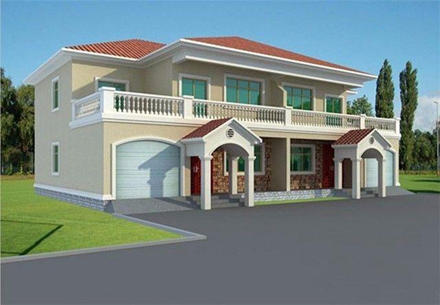 5款兄弟雙拼別墅設計圖，漂亮實用，節省造價，建一棟倍兒有面子