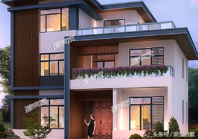 現代三層農村別墅設計圖，好看又實惠，只要40萬，很適合建在山水環繞、靜謐的鄉村。