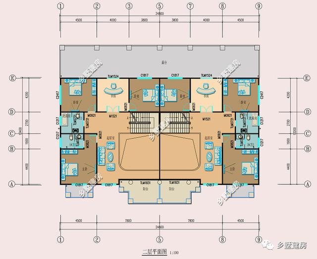 農村雙拼自建房，外型大氣美觀，霸氣十足，一款農村自建別墅兩戶人，三代同堂歡樂多。