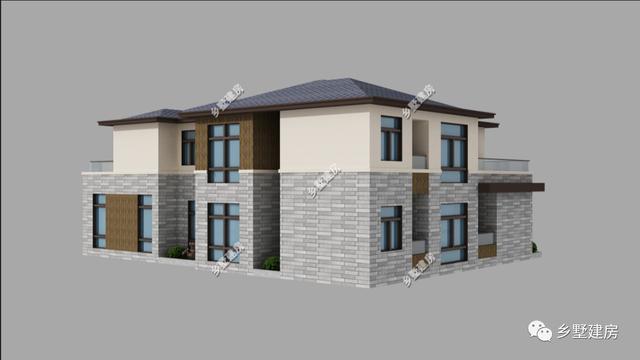 大面寬二層農村自建房，19X19.7米，空間布局一樣緊湊，利用充分。