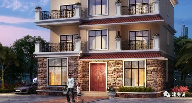 三層歐式別墅設計圖，占地方正，配色優雅，建在農村絕對人人羨慕