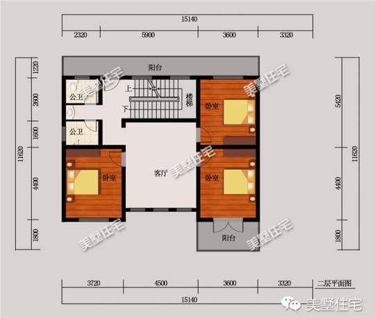 二層農村別墅設計圖，外觀相當的簡單大方，很適合農村建