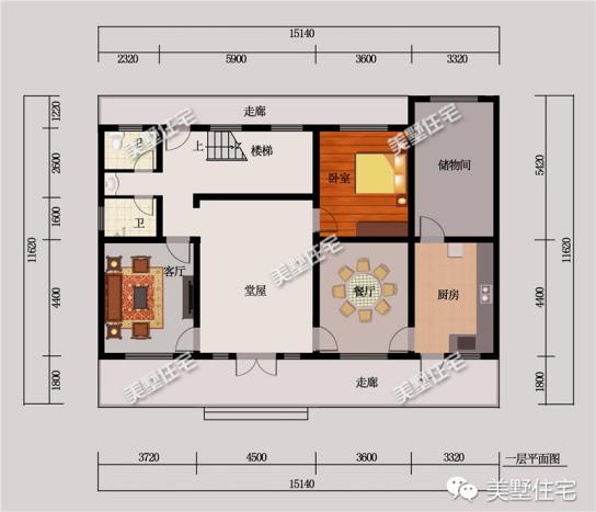 二層農村別墅設計圖，外觀相當的簡單大方，很適合農村建