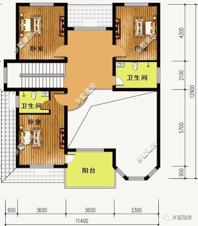 農村別墅設計圖，11X12米，造價經濟，設計合理