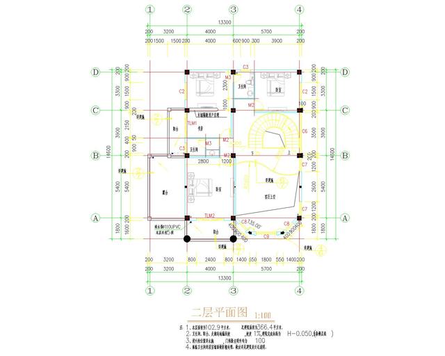 三層復式別墅設計圖帶車庫，帶屋頂花園，非常適合農村自建