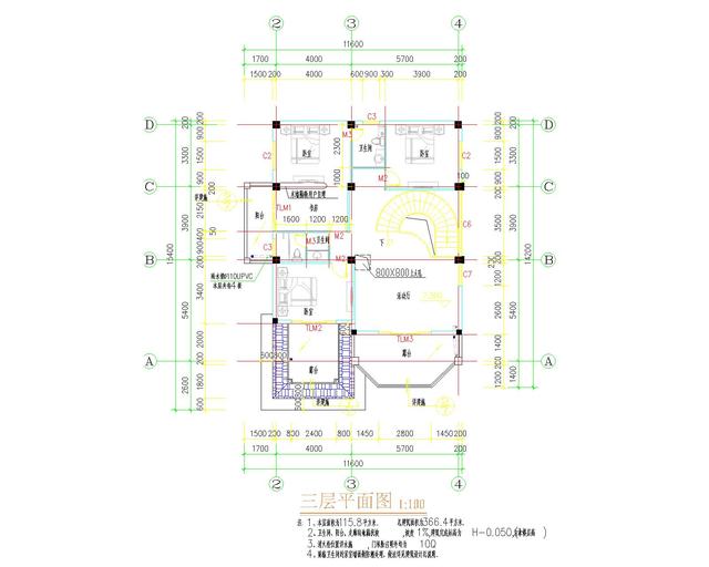 三層復式別墅設計圖帶車庫，帶屋頂花園，非常適合農村自建