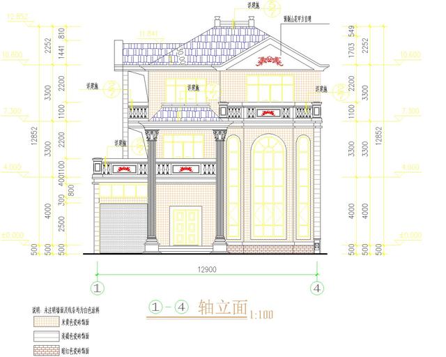三層復式別墅設計圖帶車庫，帶屋頂花園，非常適合農村自建
